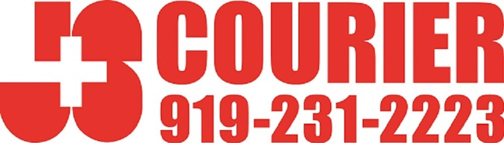 Red courier logo featuring a large stylized number '3' and the word 'COURIER' in bold red, followed by the phone number 919-231-2223.